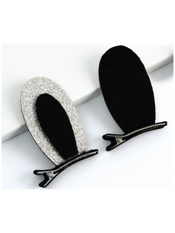 Заколки-ушки для волос «Девчуля», ушки зайки, 1 х 5 х 9 см