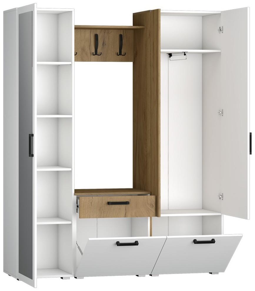 Прихожая Прайм-1, 1650х374х2020, Белый/Дуб крафт золотой