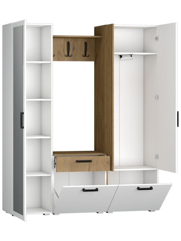 Прихожая Прайм-1, 1650х374х2020, Белый/Дуб крафт золотой