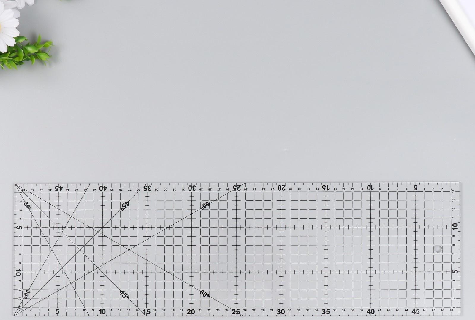 Линейка для пэчворка пластик 15х50 см