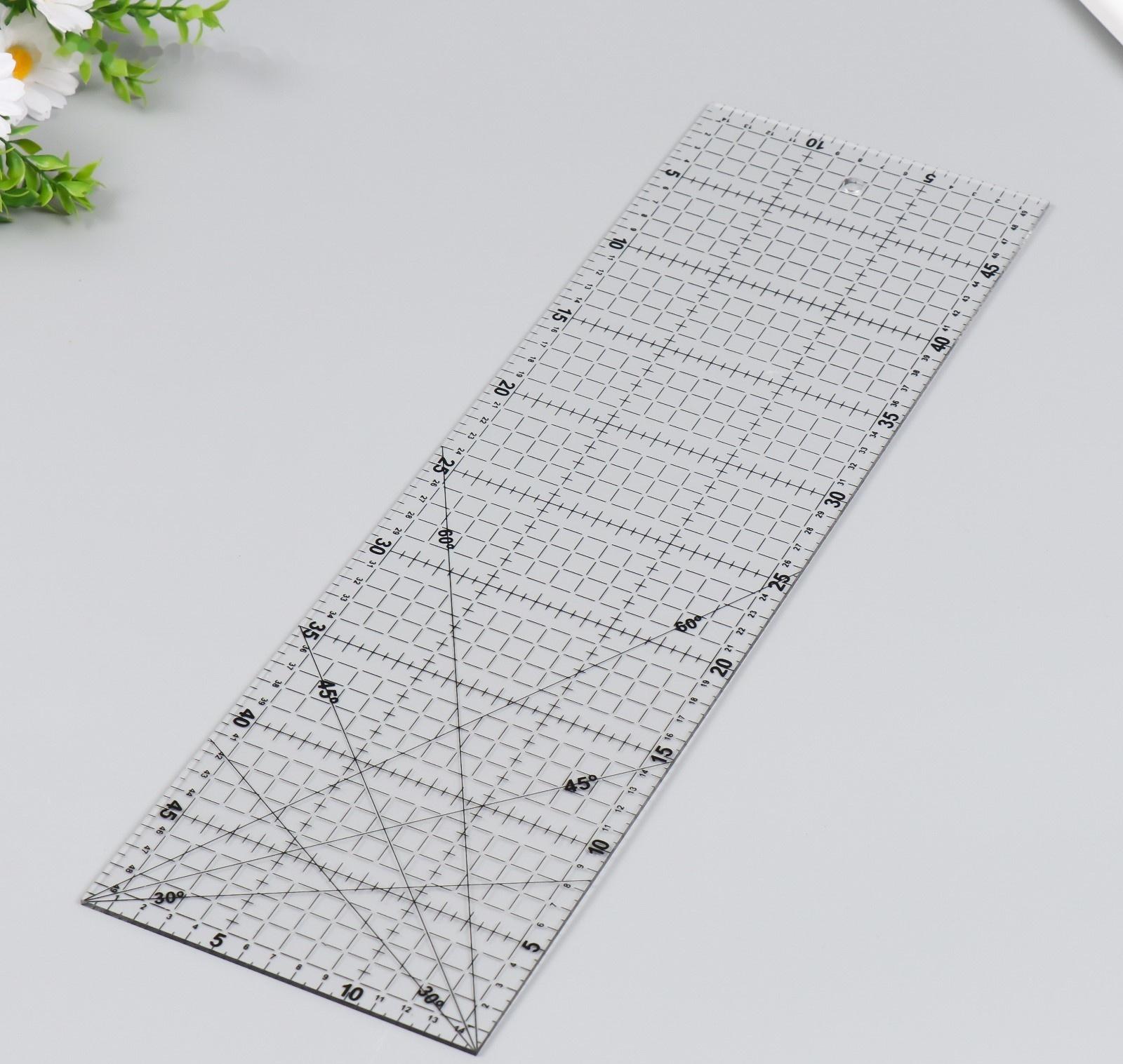 Линейка для пэчворка пластик 15х50 см
