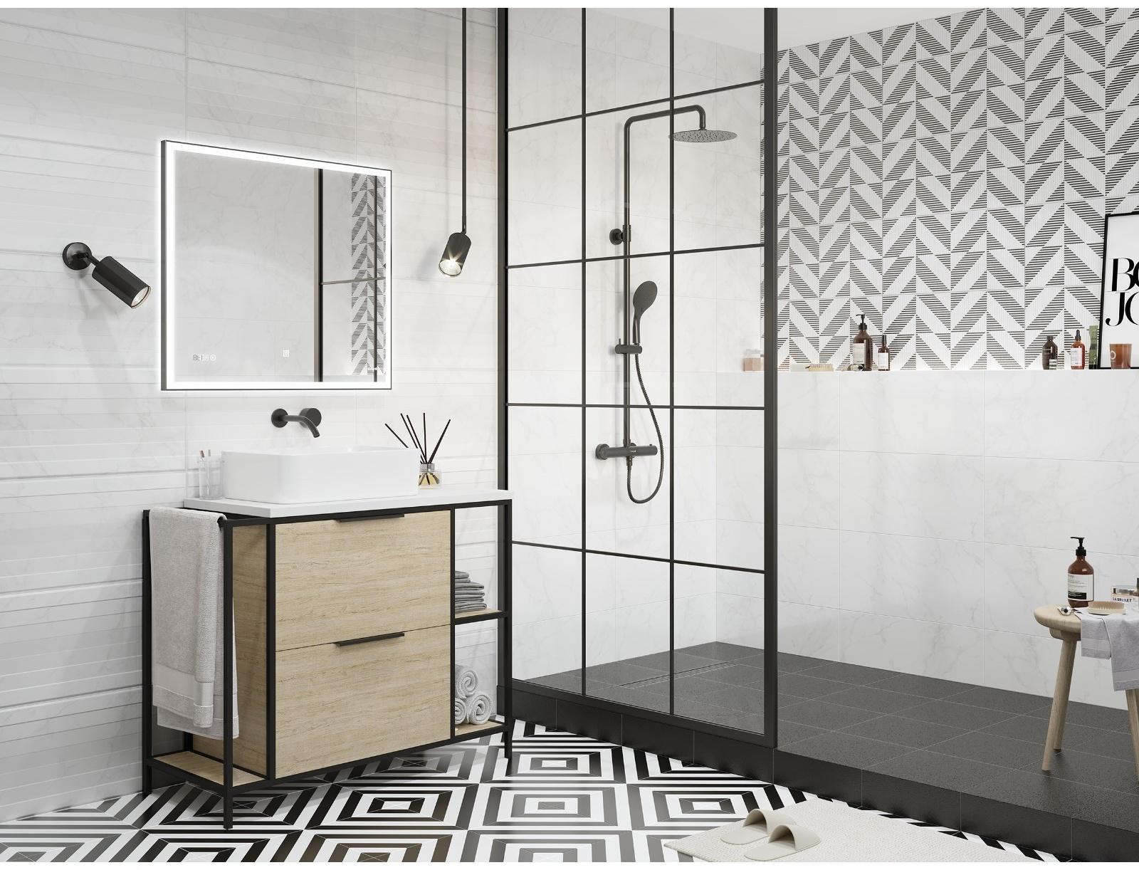 Металлический бордюр Cersanit Metallic черный 1x60