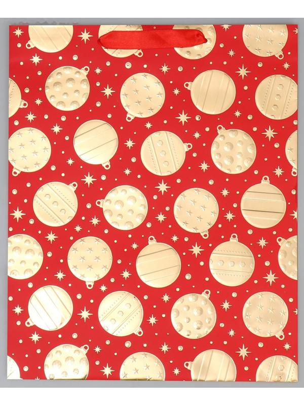 Пакет подарочный новогодний «Новогодние шарики» 32 х 26 х 10 см