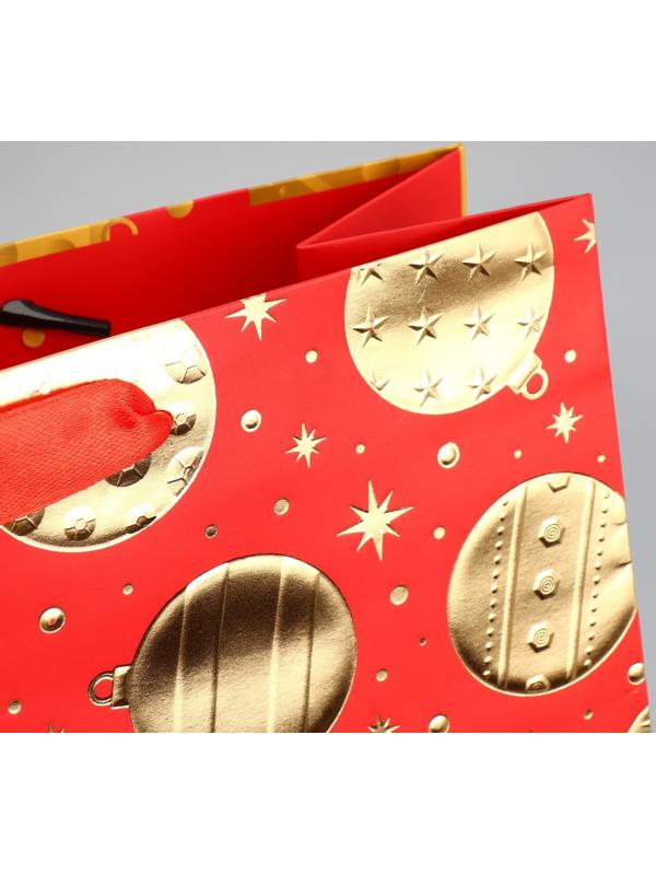 Пакет подарочный новогодний «Новогодние шарики» 32 х 26 х 10 см