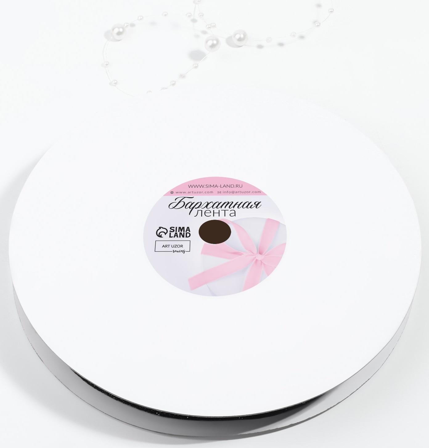 Лента бархатная, с серебряным люрексом, 20 мм, 18±1 м, чёрная №03