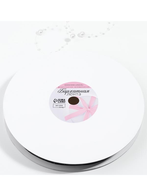 Лента бархатная, с серебряным люрексом, 20 мм, 18±1 м, чёрная №03