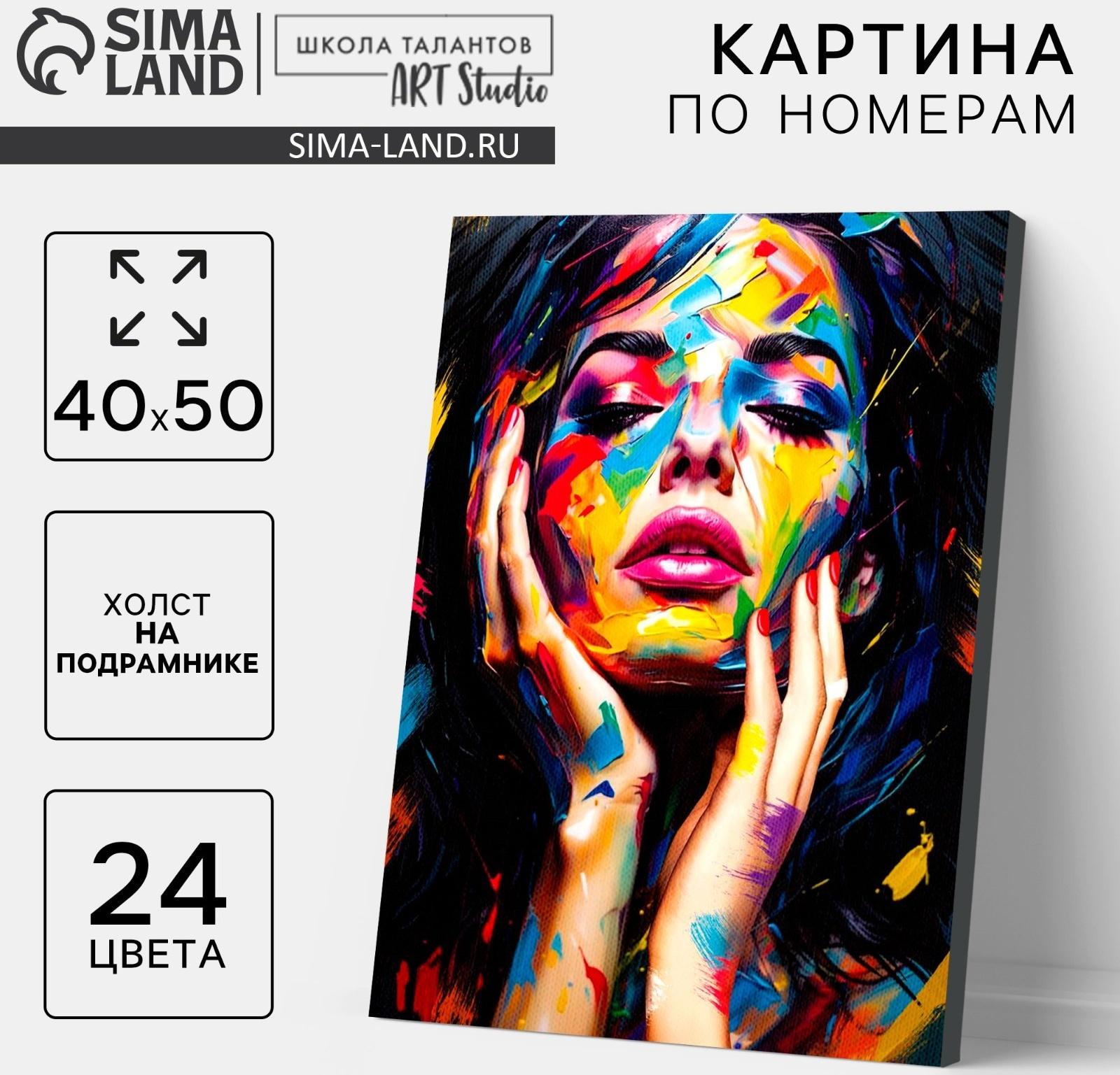 Картина по номерам на холсте с подрамником «Девушка в краске» 40×50 см