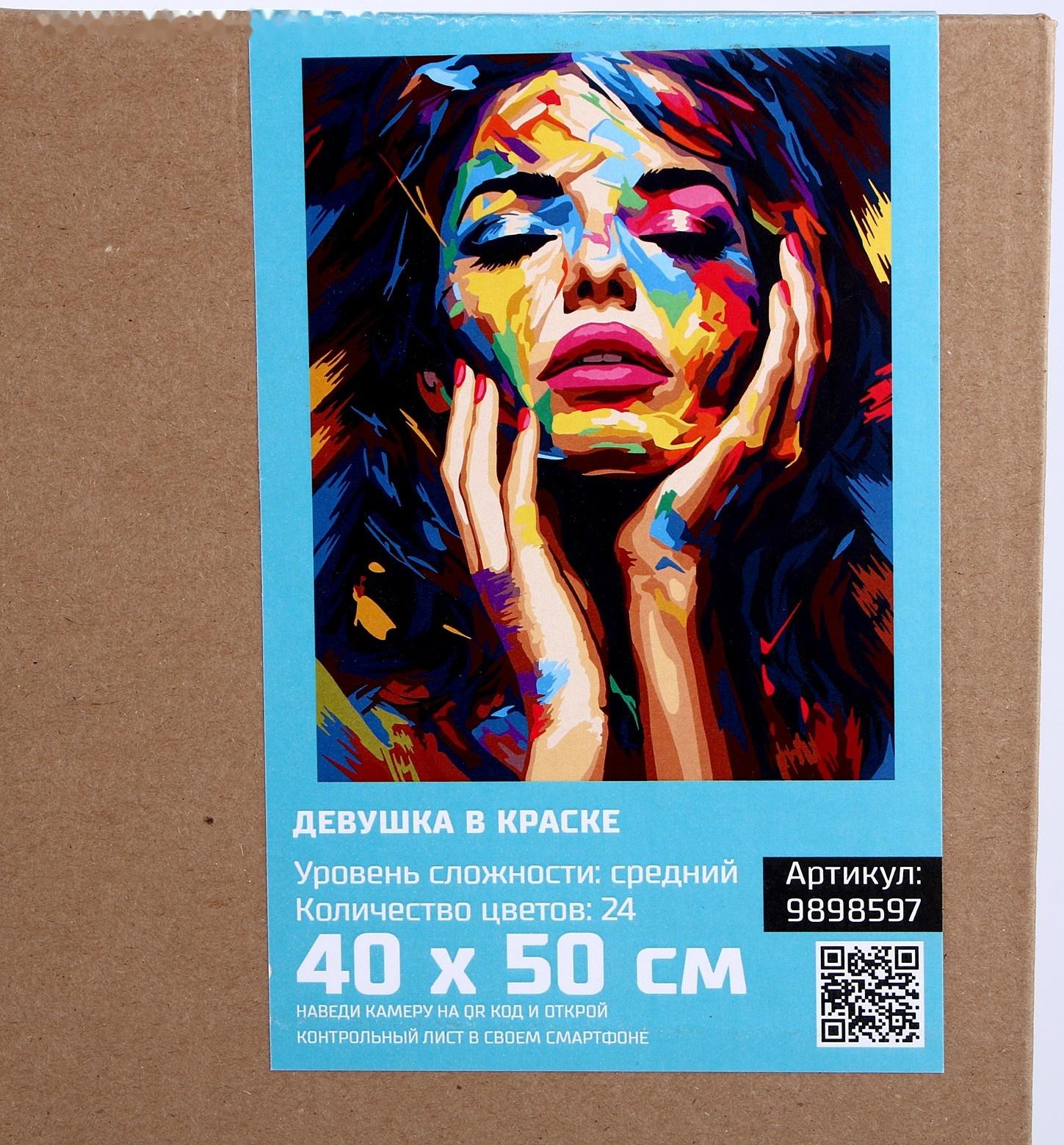 Картина по номерам на холсте с подрамником «Девушка в краске» 40×50 см