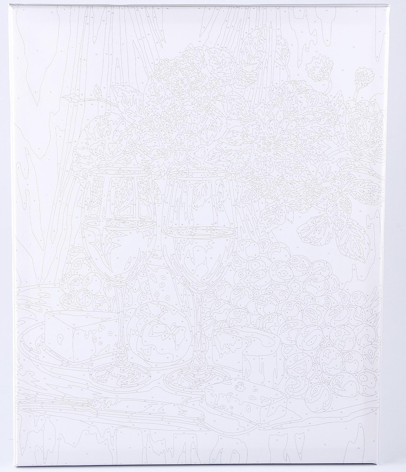 Картина по номерам на холсте с подрамником «Вино с сыром» 40×50 см