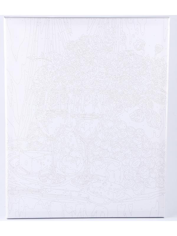 Картина по номерам на холсте с подрамником «Вино с сыром» 40×50 см