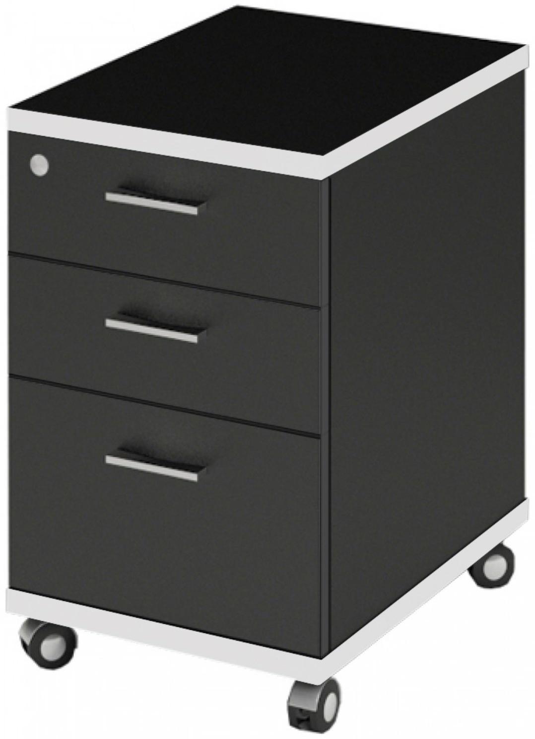 Тумба подкатная, 405×505×640 мм, цвет чёрный / белый