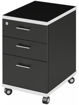 Тумба подкатная, 405×505×640 мм, цвет чёрный / белый