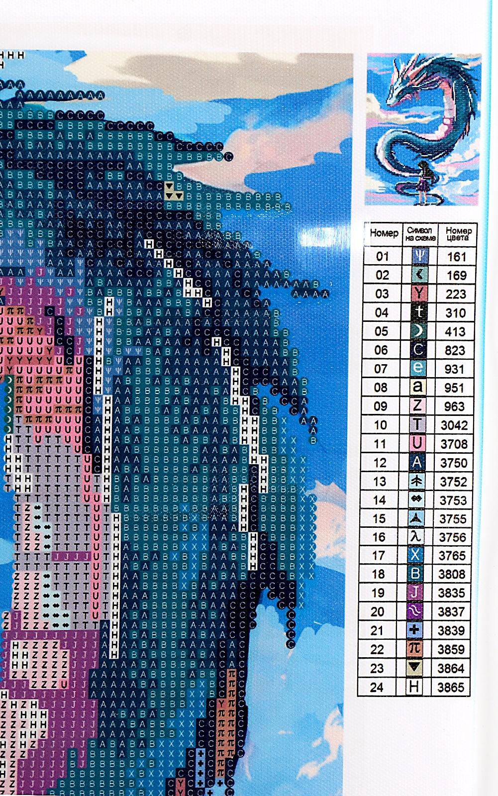 Алмазная вышивка с частичным заполнением на холсте «Девочка и дракон», 30 х 40 см