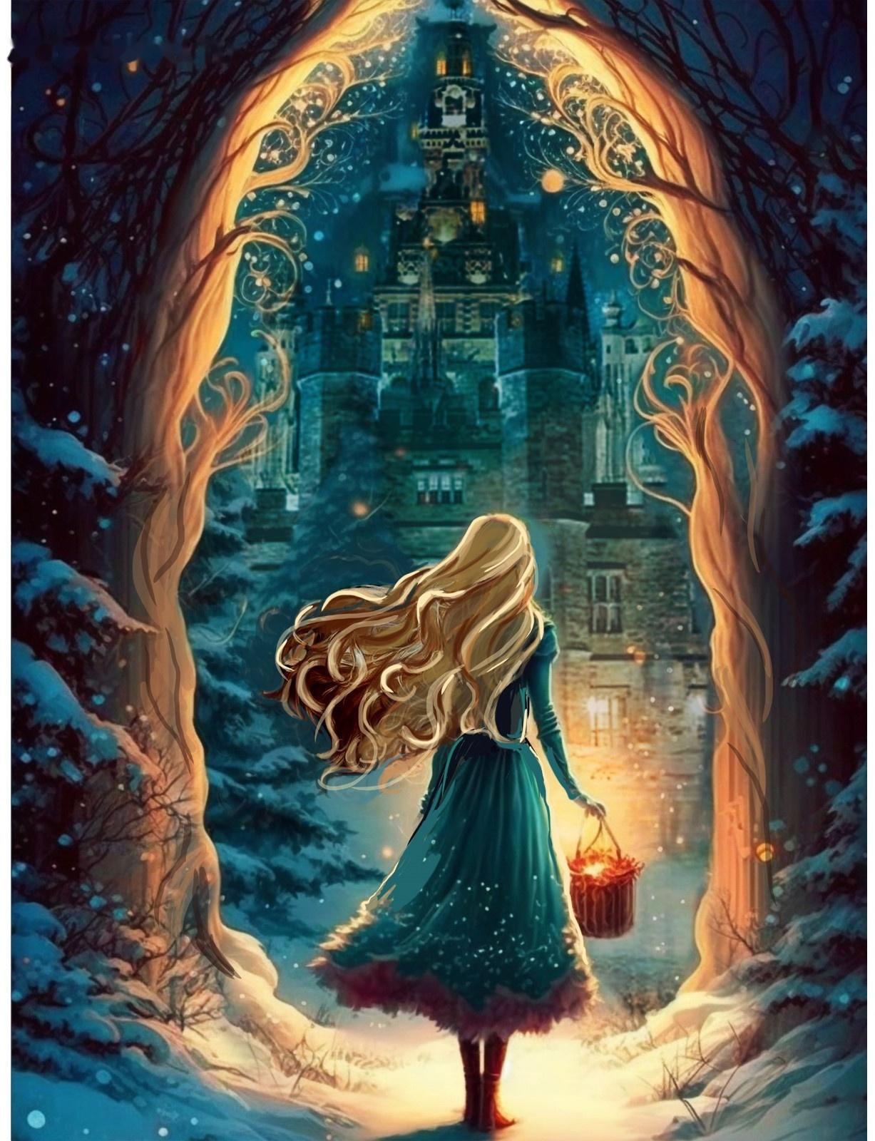 Алмазная мозаика на новый год с частичным заполнением на холсте «Сказка», 30 х 40 см, набор для творчества