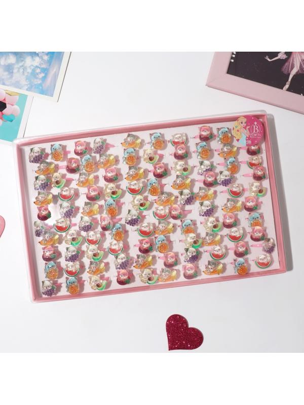 Кольцо детское «Выбражулька» котики и фруктики, форма МИКС, цветное, безразмерное