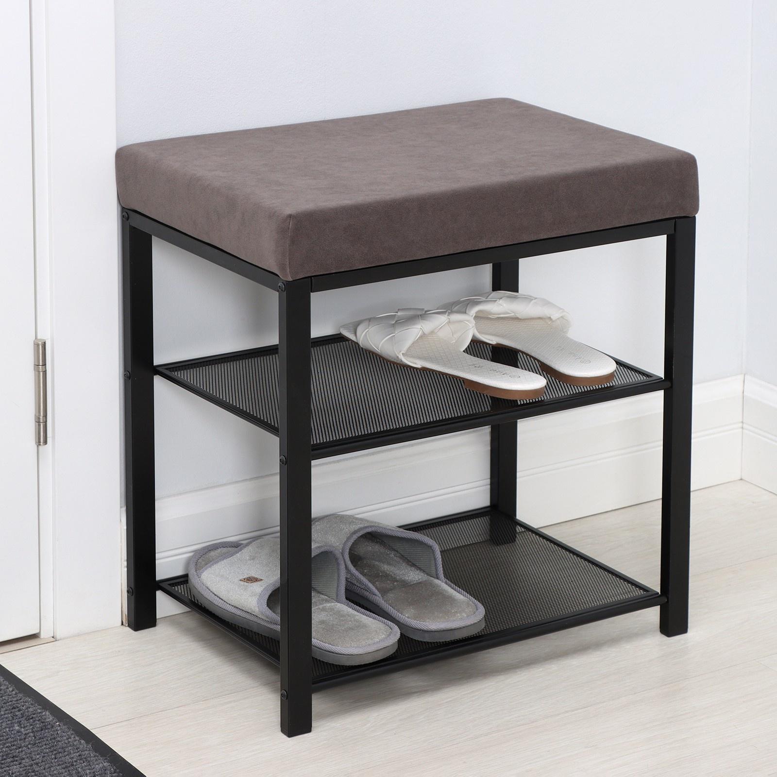 Банкетка «Торонто 13S», 47×30×49 см, цвет каркаса чёрный, цвет сиденья серый