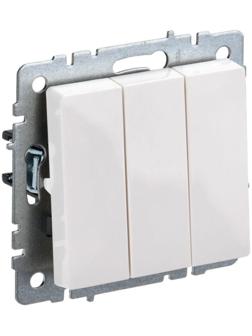 Выключатель 3-кл. СП BRITE ВС10-3-0-БрБ 10А бел. IEK BR-V30-0-10-K01