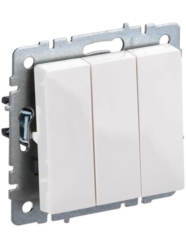 Выключатель 3-кл. СП BRITE ВС10-3-0-БрБ 10А бел. IEK BR-V30-0-10-K01