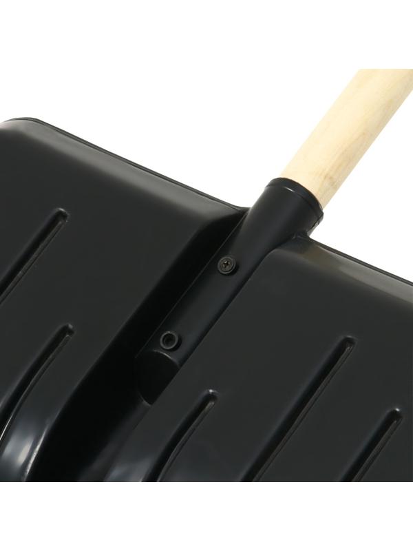 Лопата для уборки снега, пластиковый ковш 410 × 440 мм, оцинкованная планка, деревянный черенок, «Метель»