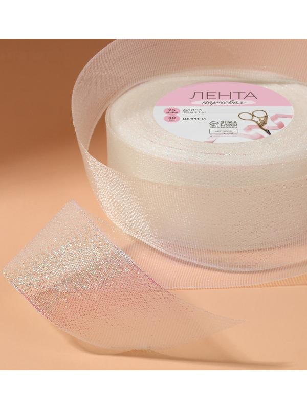 Лента парчовая, 40 мм, 23 ± 1 м, цвет голография