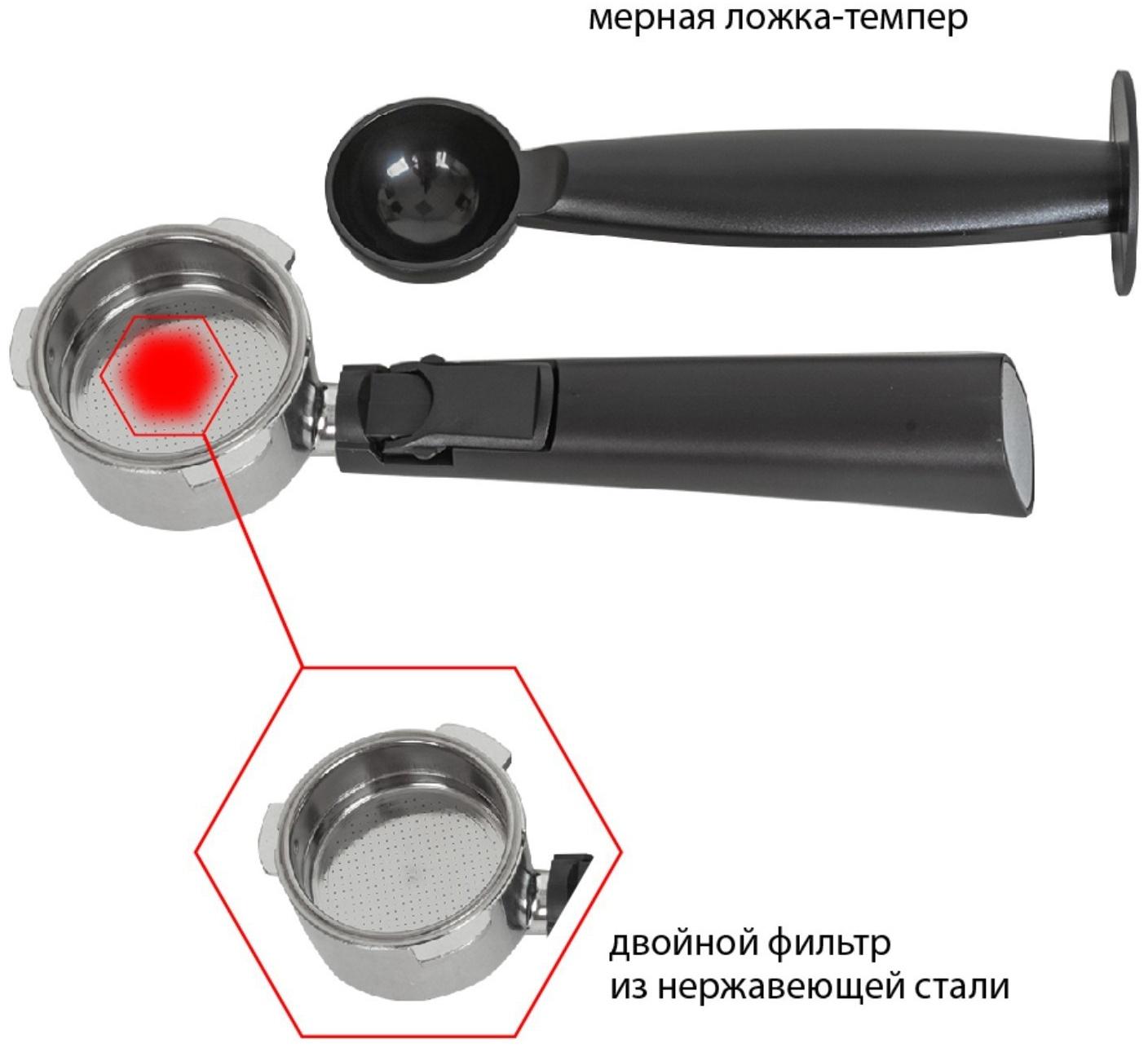 Кофеварка JVC JK-CF33 , рожковая, 1050 Вт, 1.5 л , чёрный