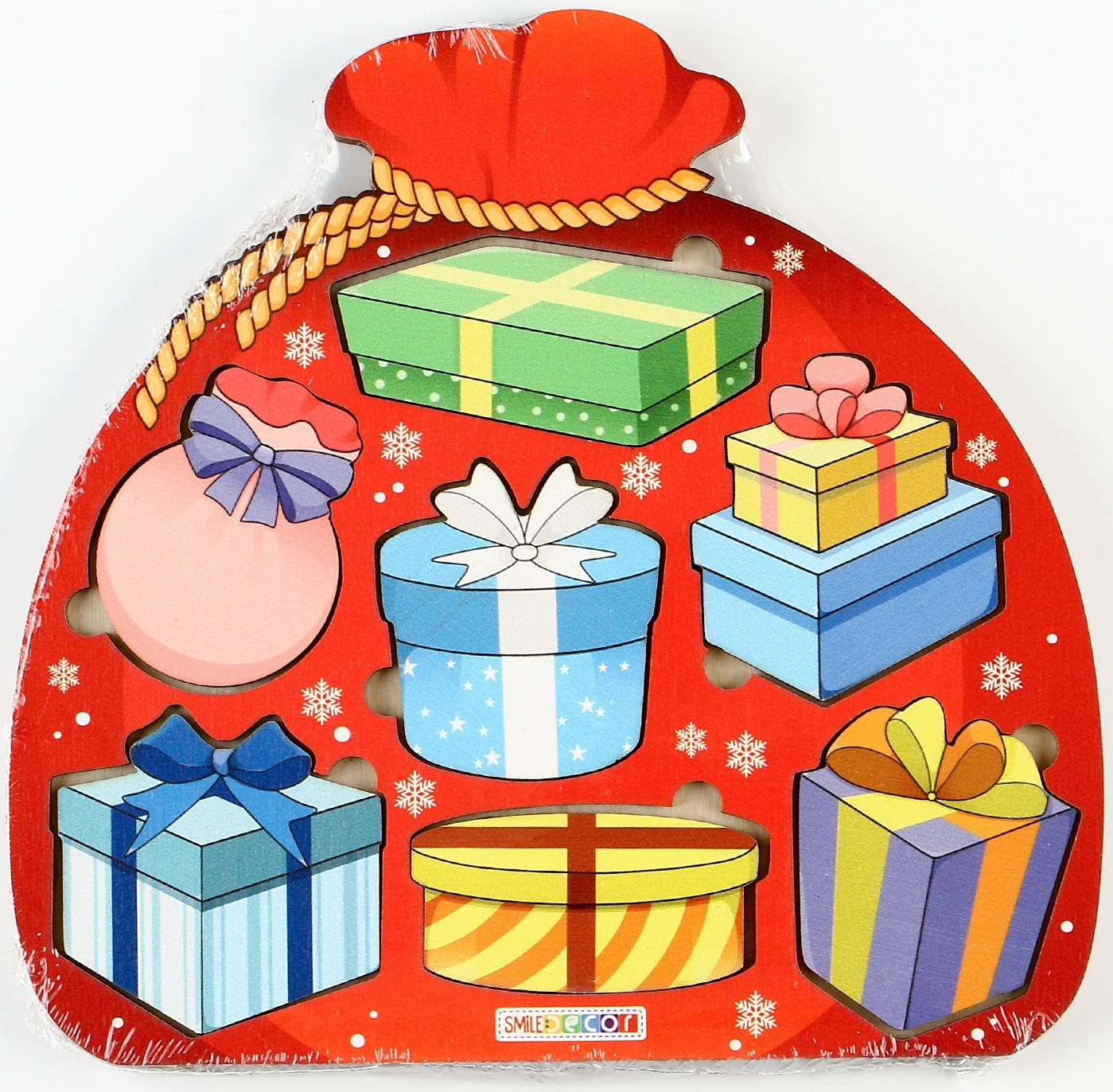 Рамка - вкладыш «Мешок с подарками», 7 деталей