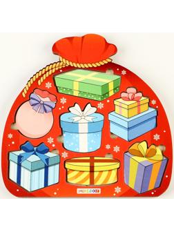 Рамка - вкладыш «Мешок с подарками», 7 деталей