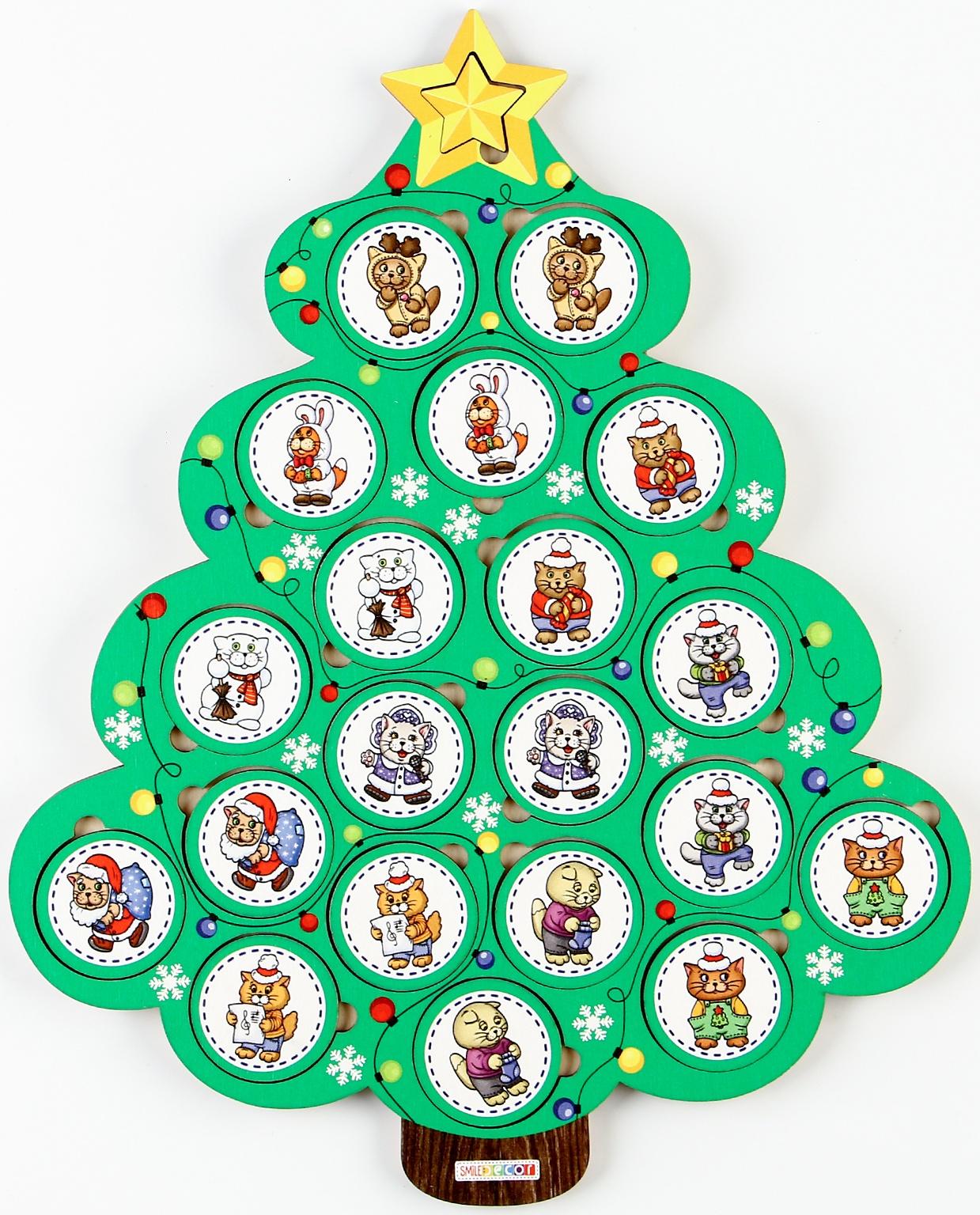 Обучающая игра «Новогоднее мемо: Забавные коты», 20 фишек