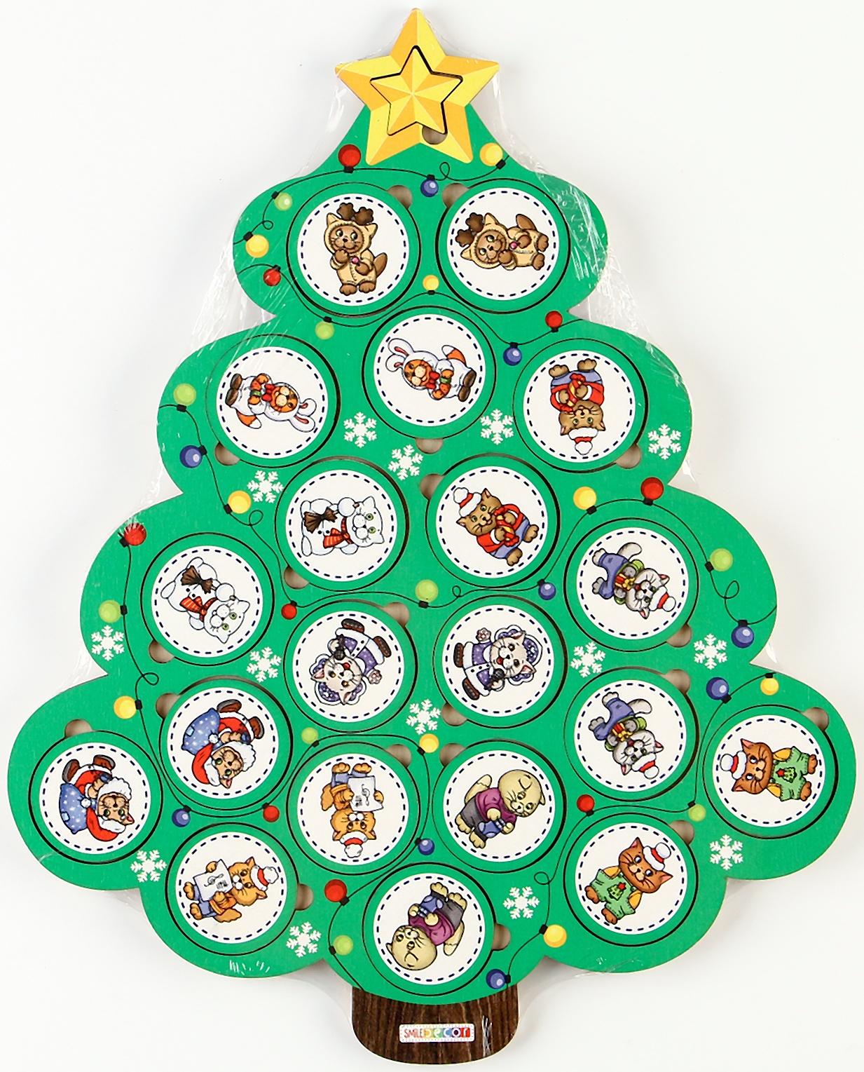 Обучающая игра «Новогоднее мемо: Забавные коты», 20 фишек