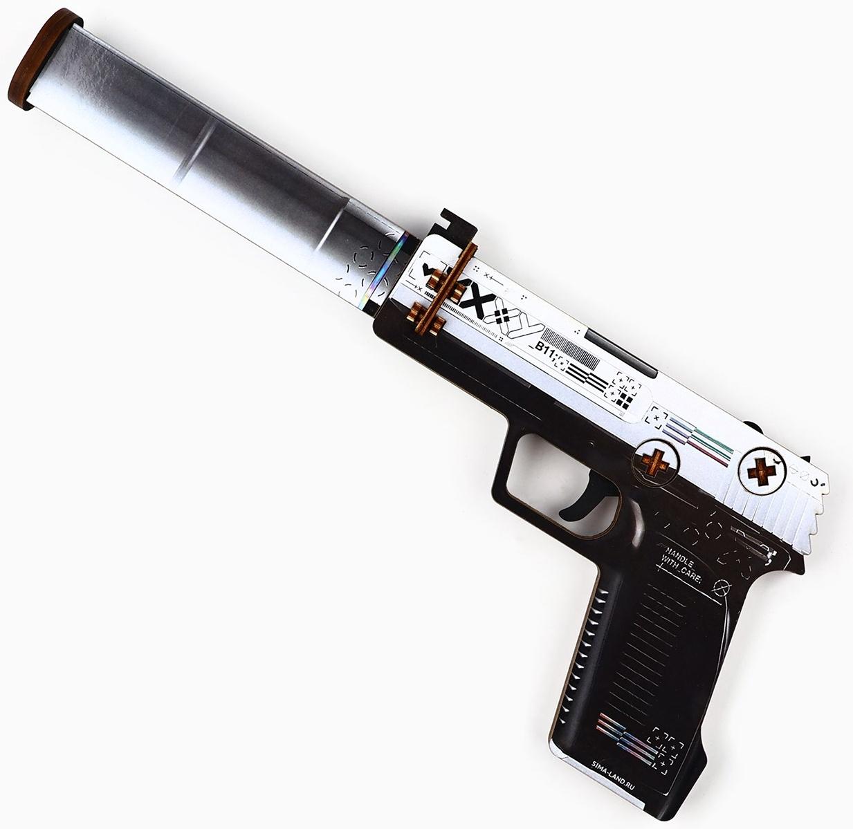 Деревянное оружие, детское сувенирное «Белый поток», пистолет, 32 х 14 см