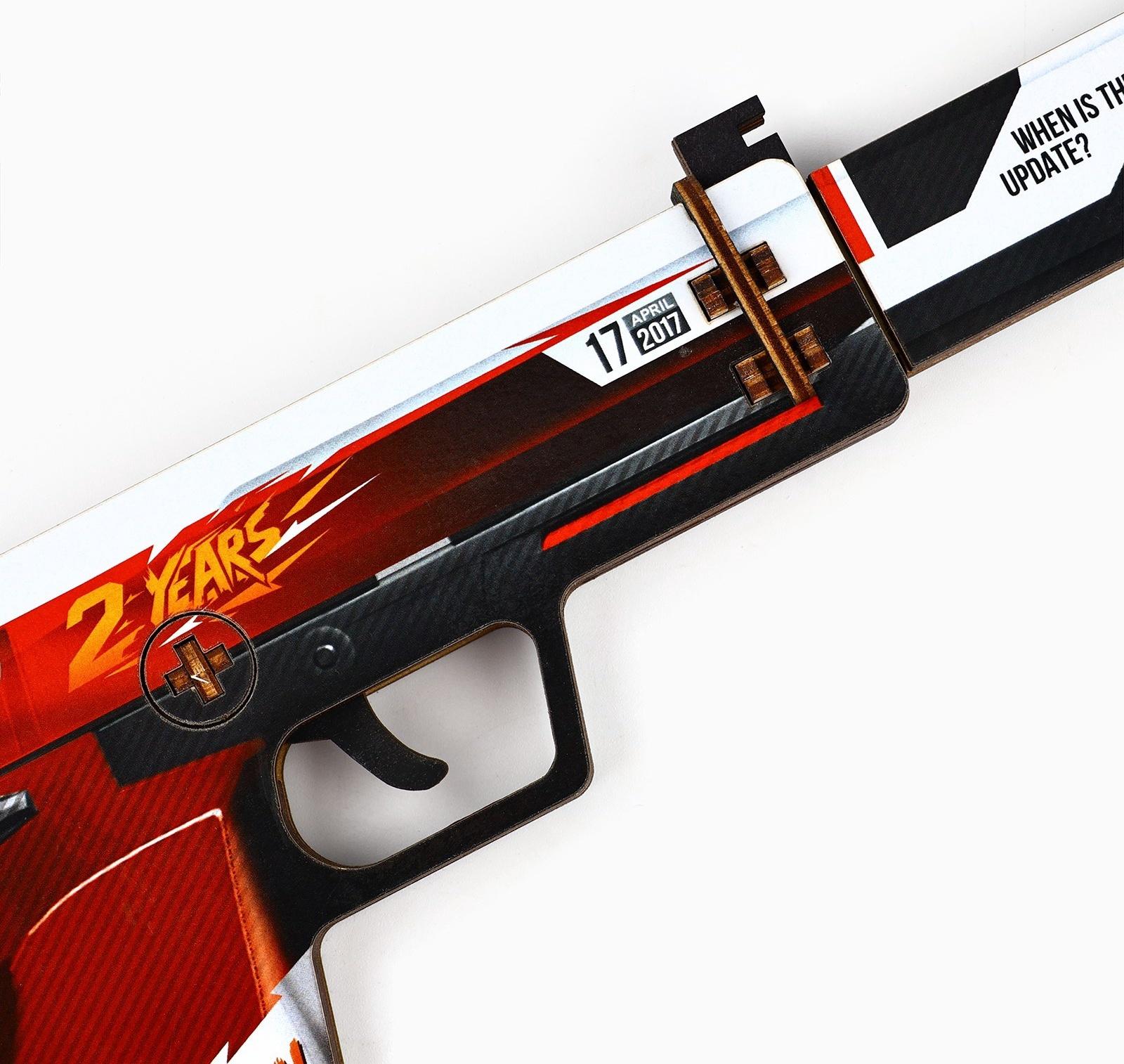 Деревянное оружие, детское сувенирное «Красный», пистолет, 32 х 14 см