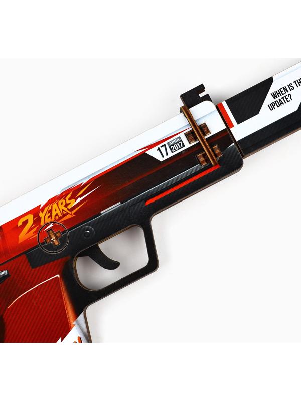 Деревянное оружие, детское сувенирное «Красный», пистолет, 32 х 14 см