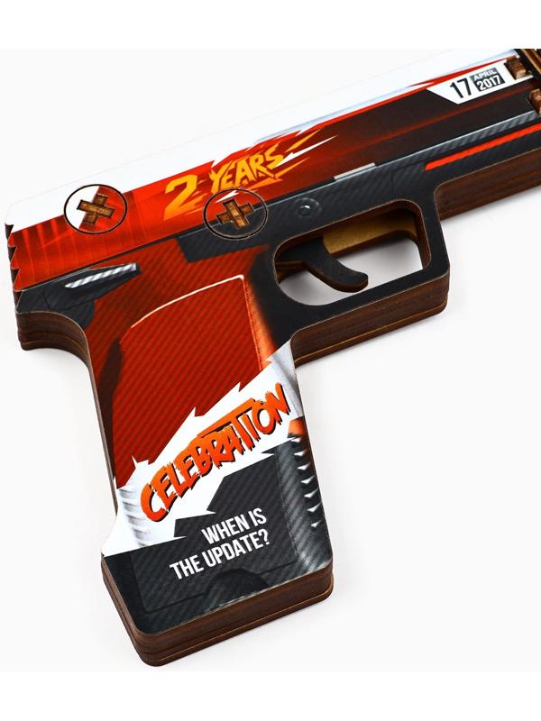 Деревянное оружие, детское сувенирное «Красный», пистолет, 32 х 14 см