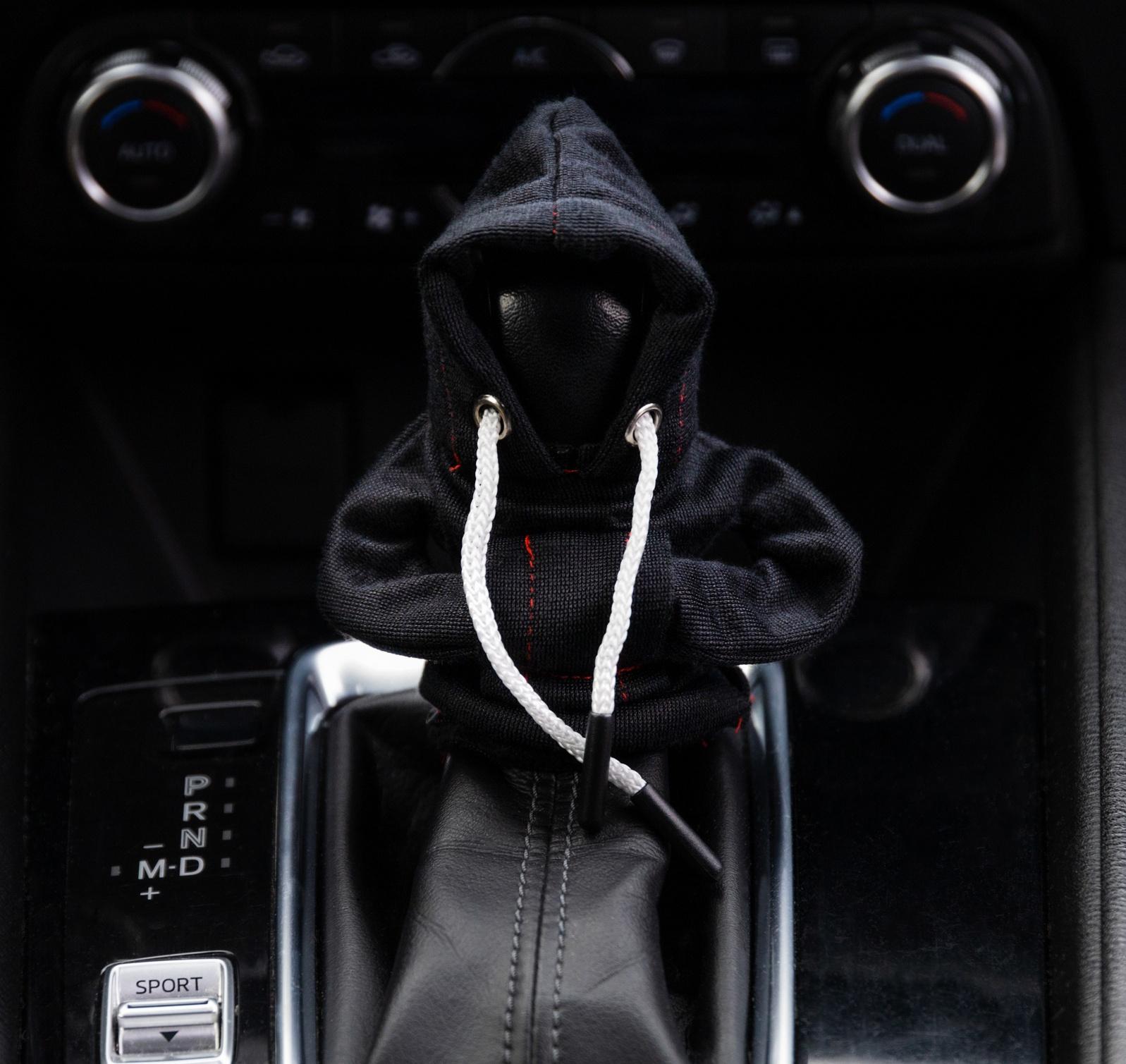 Чехол на рычаг кпп, худи, чёрный, полиэстер