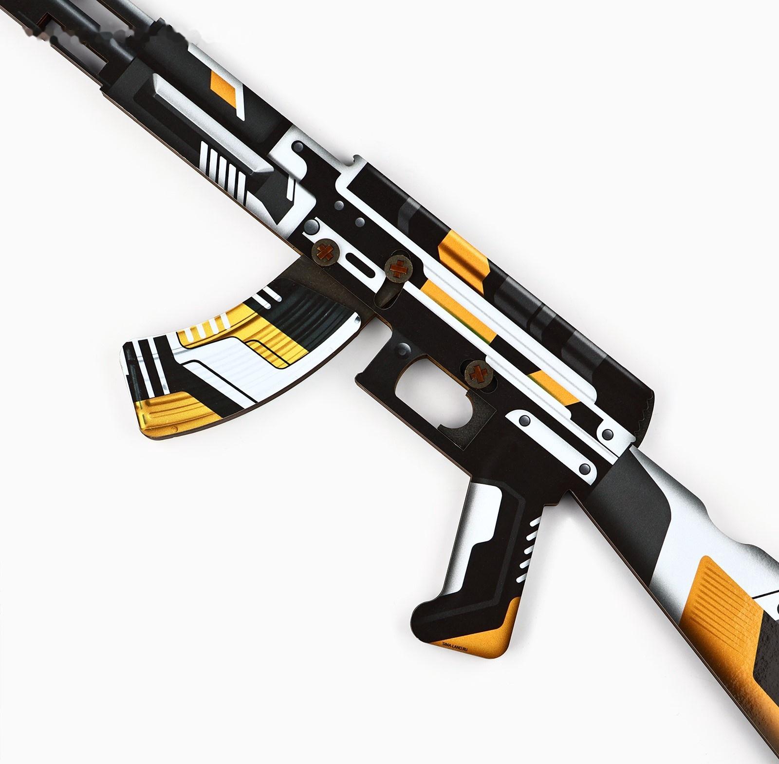 Деревянное оружие, детское сувенирное «Геометрия», автомат, 72,3 х 17,7 см