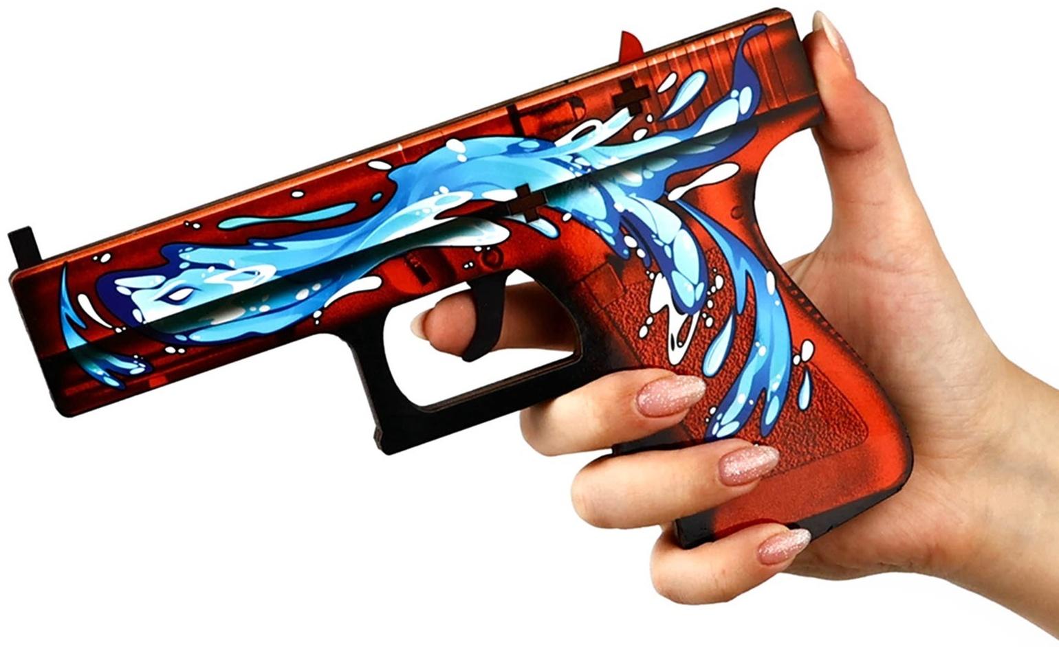 Деревянное оружие, детское сувенирное «Красный и Чёрный», автомат, пистолет, керамбит, набор 3 шт