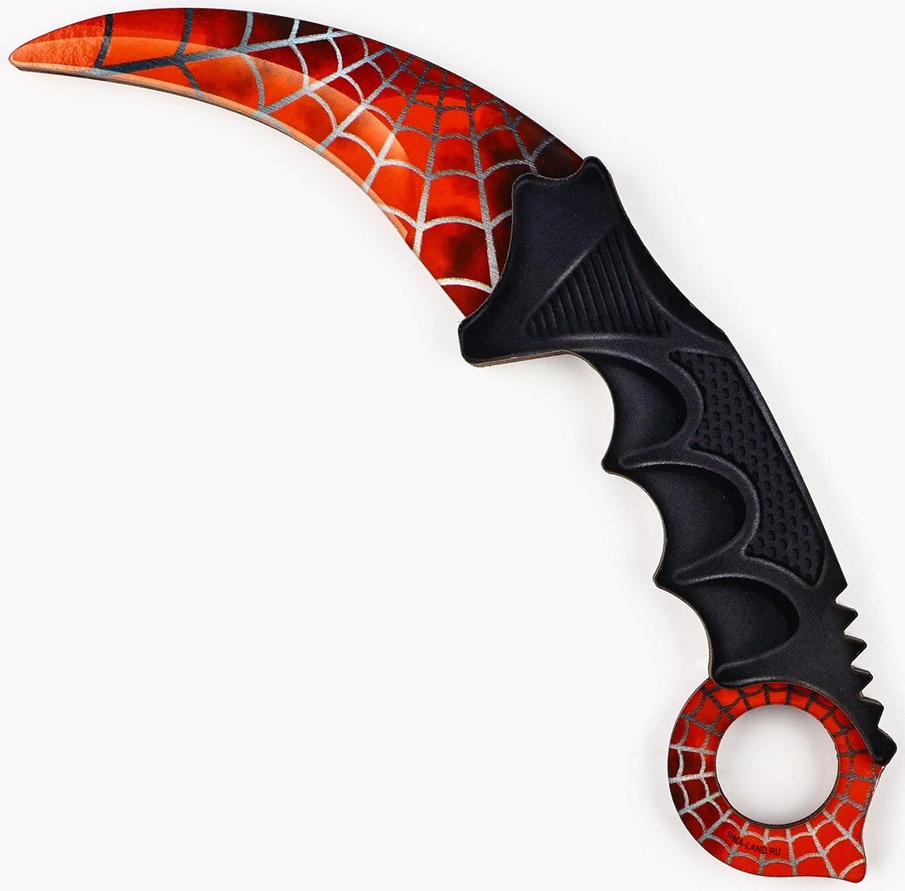 Деревянное оружие, детское сувенирное «Красный и Чёрный», автомат, пистолет, керамбит, набор 3 шт