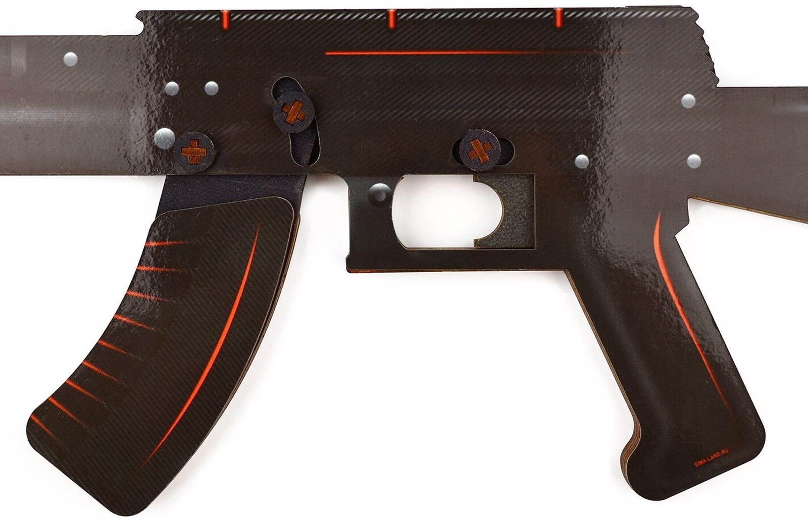 Деревянное оружие, детское сувенирное «Красный и Чёрный», автомат, пистолет, керамбит, набор 3 шт