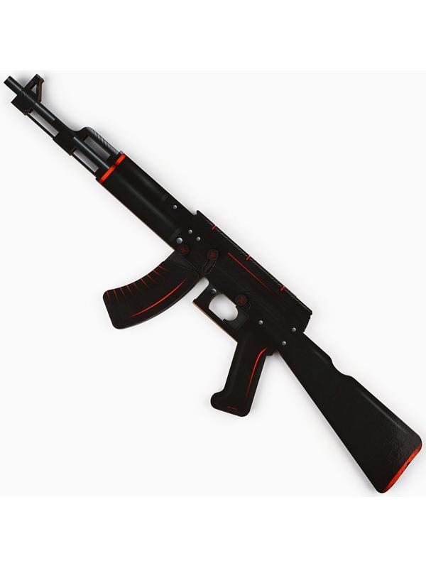 Деревянное оружие, детское сувенирное «Красный и Чёрный», автомат, пистолет, керамбит, набор 3 шт