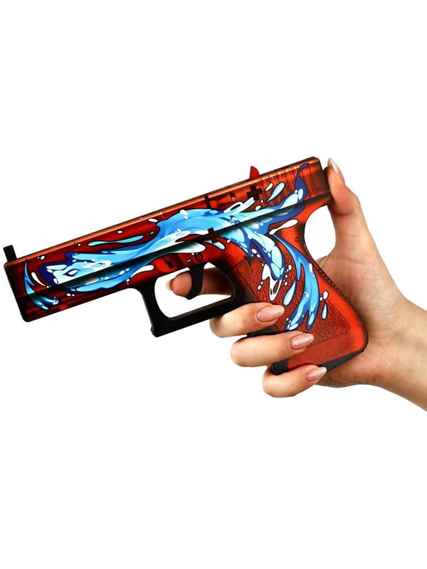 Деревянное оружие, детское сувенирное «Красный и Чёрный», автомат, пистолет, керамбит, набор 3 шт