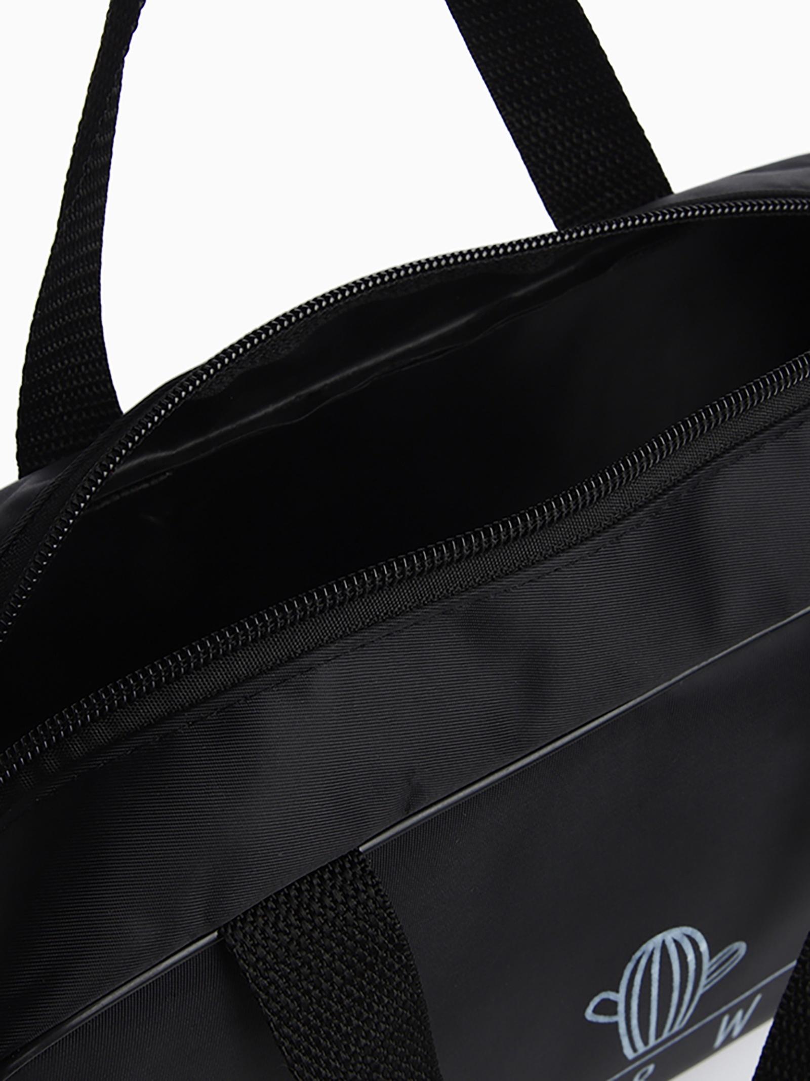 Косметичка-сумка на молнии, большая, с сеткой, «Кактус», чёрная