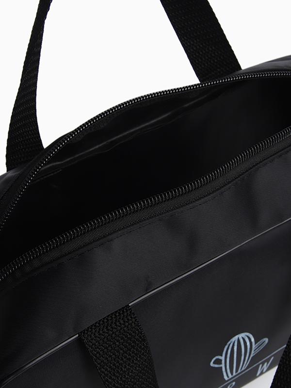 Косметичка-сумка на молнии, большая, с сеткой, «Кактус», чёрная