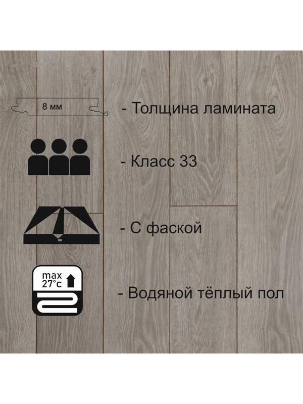 Ламинат Victory Beauty 833 V4 2579 Дуб Чембери Натуральный 1285х192 8мм, 33 класс, 2,22м2