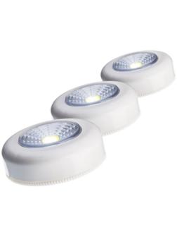 Фонарь подсветка 1ВтCOBLED 3xAAA корпус ABS-пластик самоклеящийся, 3 шт.