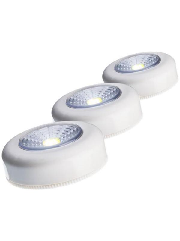 Фонарь подсветка 1ВтCOBLED 3xAAA корпус ABS-пластик самоклеящийся, 3 шт.