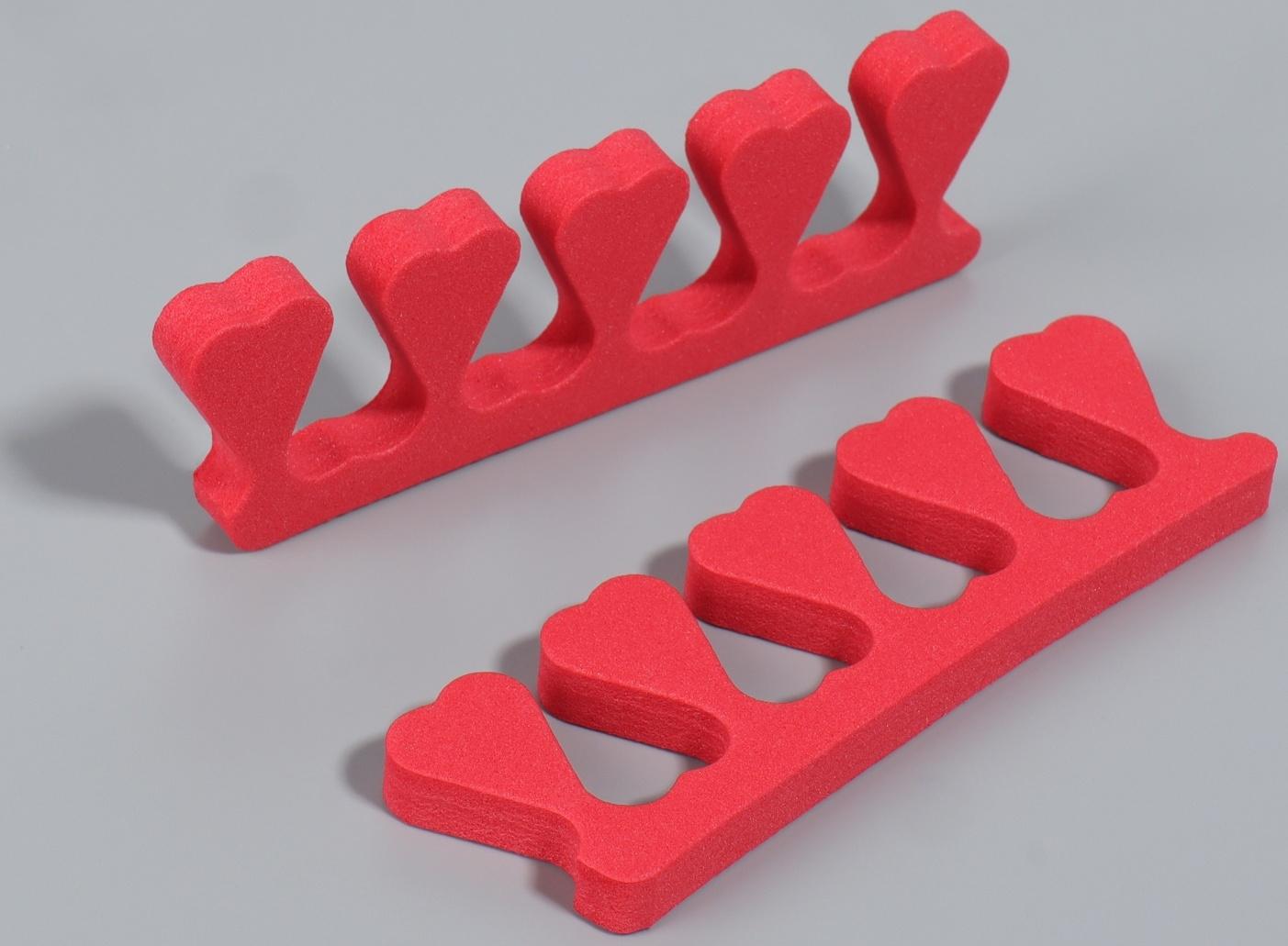 Набор разделителей для пальцев, 100 пар, красные