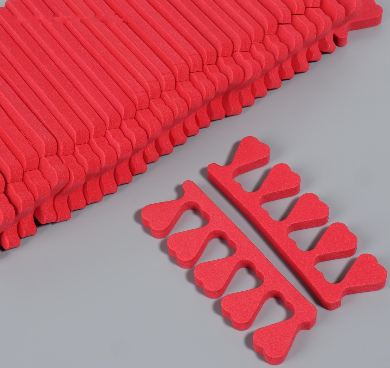 Набор разделителей для пальцев, 100 пар, красные