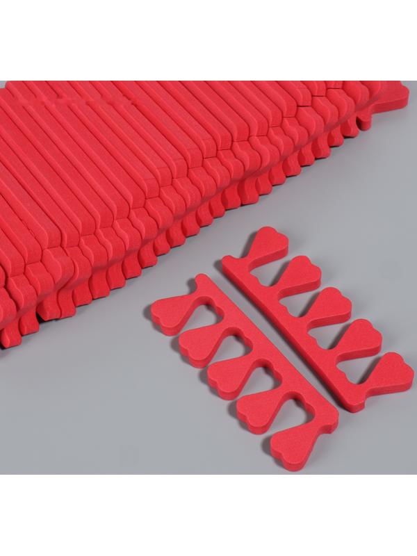 Набор разделителей для пальцев, 100 пар, красные