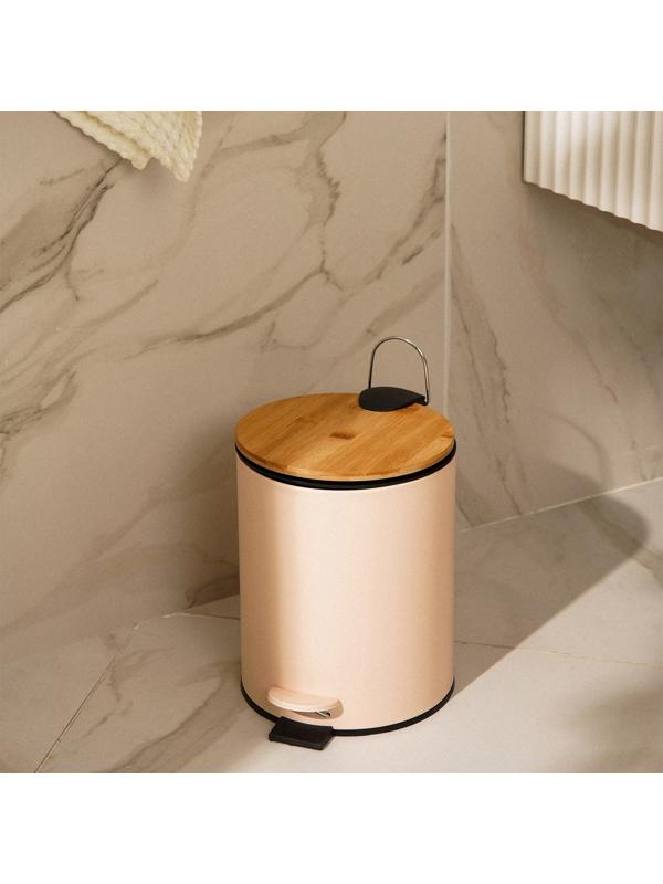 Ведро для мусора SL Home, 5 л, 20,5×24×26 см, цвет бежевый