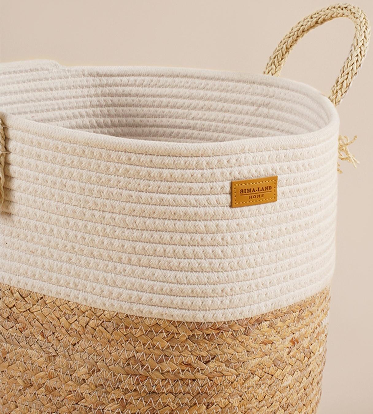 Корзина для белья плетеная круглая SL Home Orden, 35×40 см, хлопок, гиацинт